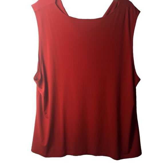 Merona Red Draped Neck Sleeveless Suite Blouse Great for Holiday Size 2X - Picture 2 of 4